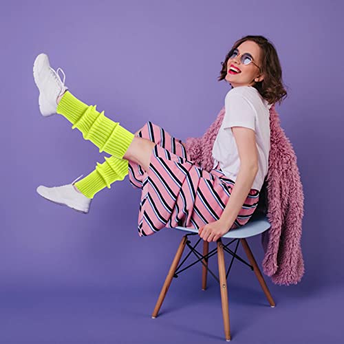Image of ONUPGO Leg Warmers for Women 80s Party Accessories 80s Neon Knit Ribbed Leg Warmers Girls Junior Winter Leg Warmers Socks