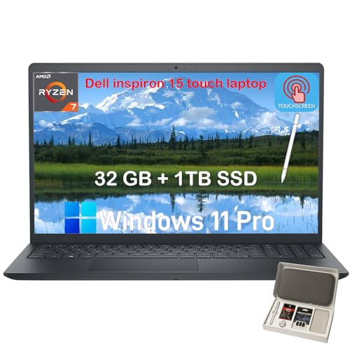 Dell Inspiron 15 タッチスクリーンノートパソコン(ビジネス用) 32GB RAM 1TB SSD Windows 11 Pro AMD Ryzen 7 7730U 15.6インチ WVA LED FHD アンチグレアディスプレイ テンキーパ