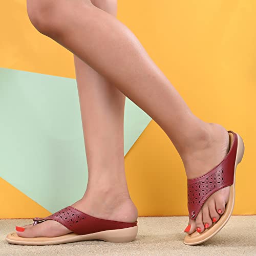 Image of Centrino Women's Thong Sandals | Comfortable Ortho Care Sandals For Ladies | Fashion Wear Sandal & Chappal |Stylish & Durable | Premium Comfort & Quality | Soft Cushioned for More comfort (3803)