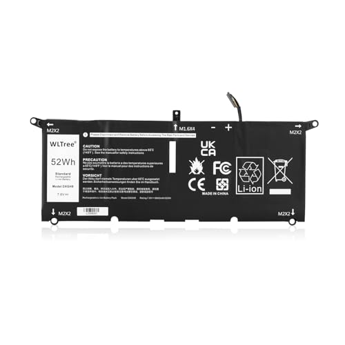 WLTree Batería DXGH8 portátil para DELL XPS 13 7930 9380 9370 13 7391 7390 2-in-1 7490 Latitude E3301 3301 Vostro 5391 5390 Serie P113G001 P82G P82G001 0H754V H754V G8VCF G8VCF6C HK6N5 P130G Battery