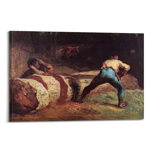 Póster de The Wood Sawyers de Jean-Francois-Millet en lienzo estético para pared, decoración moderna del hogar, 40 x 60 cm