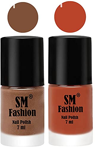 Image of Long Lasting Nail Polish | Nail Paint Combo 7 ml Each) - Set of 2 Tan-Light Coral