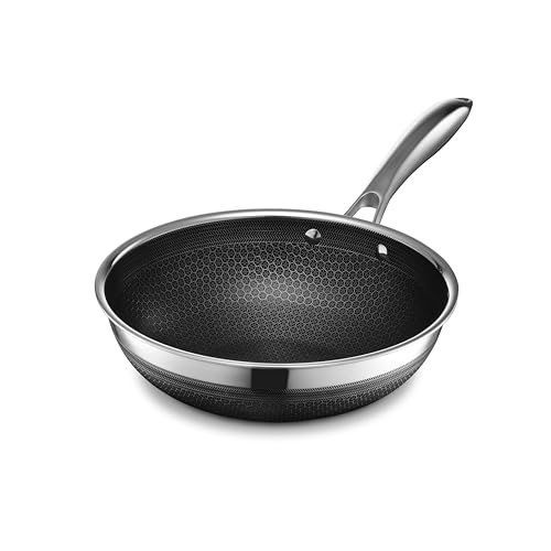 HexClad Hybrid Nonstick 10-Inch Wok, Stay-Cool Handle, Dishwasher-Friendly, Oven-Safe Up to 900°F, Induction Ready, Compatible with All Cooktops