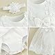 Odizli 1 Geburtstag Mädchen Outfit Kurzarm Strampler Kleid Blume Spitze Tüllkleid+Stirnband Kleidung Sommer Babykleidung Neugeborene Erstausstattung Babysachen Set Baby Fotoshooting Weiß 3-6 Monate