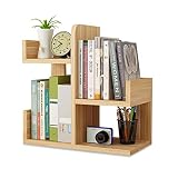 JXIN-SMIF Wood Desktop Shelf Small Bookshelf Assembled Countertop Bookcase Literature Holder Accesso