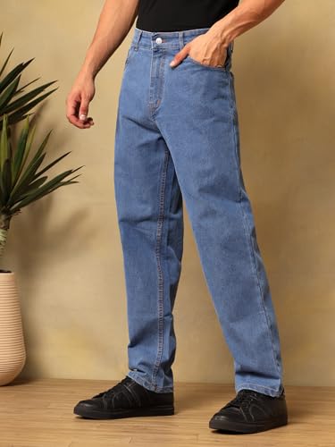 Image of KOTTY Mens Solid|Mid Rise| Coin Pocket|Button|Ankle Length|5 Pocket Jeans