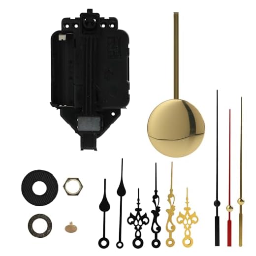 Hochpräzises Pendel Quarz Uhrwerk Set für Wanduhren, Batterie Wanduhr mit Pendel, Inklusive 3 Zeigerpaaren und Pendel, Batteriebetriebenes Tick-Tack Uhrwerk, für Uhrenreparatur und DIY-Projekte