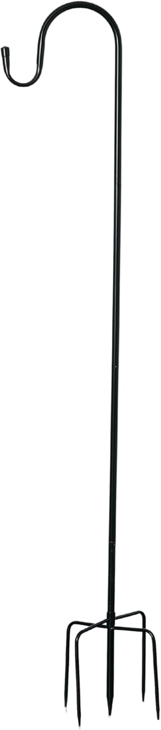 Woodstock Wind Chimes Outdoor Shepherd's Hook, 60" Tall Black Strong Base Windchime Hanger, Metal Stake for Outside Patio Garden Yard Lawn Porch Décor