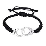 Materiale: lega Braccialetto a forma di manette a forma di coppia di personalità da uomo \'da donna\' Braccialetti regolabili fatti a mano semplici per gli amanti Eleganti e popolariBellissimo design