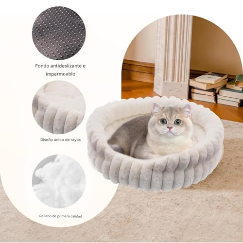 Cama para gatitos con ansiedad cojín relajante lavable contra el frío invernal 3