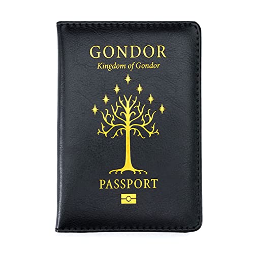 Housse de Protection pour Passeport, Carte D'Identité Les Vaccins Etui Cuir Combo Accessoires Voyage, Cadeau Homme pour Le Père, Mari, Petit Ami Vikings Portefeuille Cadeau,Kingdom of Mordor Cover