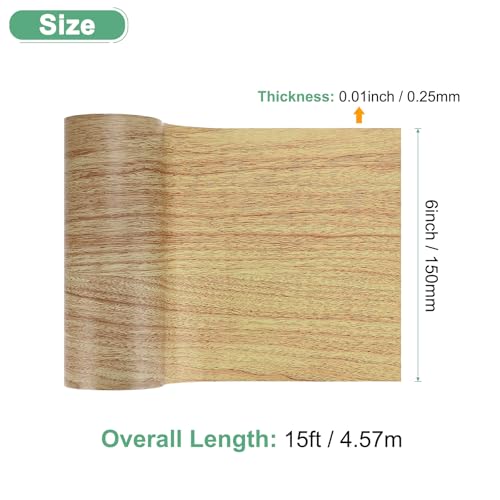 Image of M METERXITY 1-Roll Wood Grain Repair Tape, 6 Inch x 15ft Self-Adhesive Wood Floor Tape, Realistic Textured Repair Patch, Contact Paper for Furniture /Floors /Home Decor [Brown]