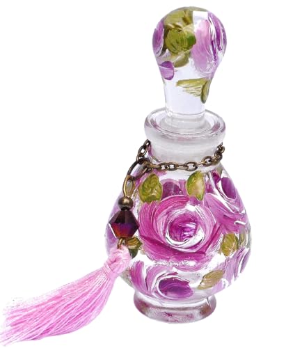Hand-Painted Miniature Glass Perfume Bottles with Stopper Cap - Charming Floral Decor for Vanity - Elegant Gift Set Options - Image 5