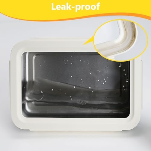 YINGRACE Stainless Steel Lunch Box Container for Adult, 42oz/1250ml Leak Proof Bento Box, Microwave-Safe with Removable Divider, Clear Airtight Lid Lunchbox for Work, Hike, Travel, Silver - Thumbnail 5