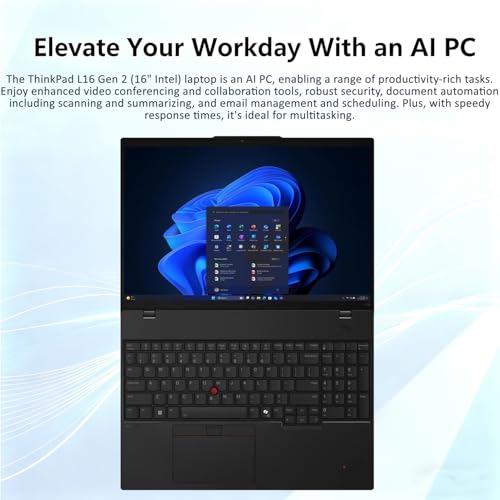 Image of 2026 Lenovo ThinkPad L16 Gen 2 Business Laptop (16 inch FHD+ Touchscreen, Intel Core Ultra 5 225U (> i7-1365U), 16GB RAM, 512GB SSD) Next Gen L15, FP, Backlit, Webcam, Thunderbolt 4, Ethernet, Win 11 Pro