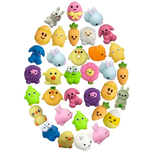 Qingqiu 72 Pcs Easter Mochi Squishy Toys Stress Relief Squishies For Kids Boys Girls Toddlers Easter Basket Stuffers Egg Fillers Gifts Party Favors #TOP3