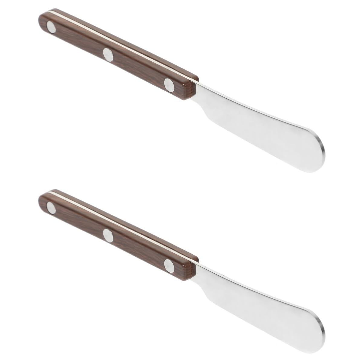 FUNOMOCYA 2pcs Butter Knife Kitchen Tool Jam Cheese Convenient Honey Spreader Small Wood Scraper Home Accessory Convenient Butter Spatula Convenient Honey Spatula Stainless Steel Brown