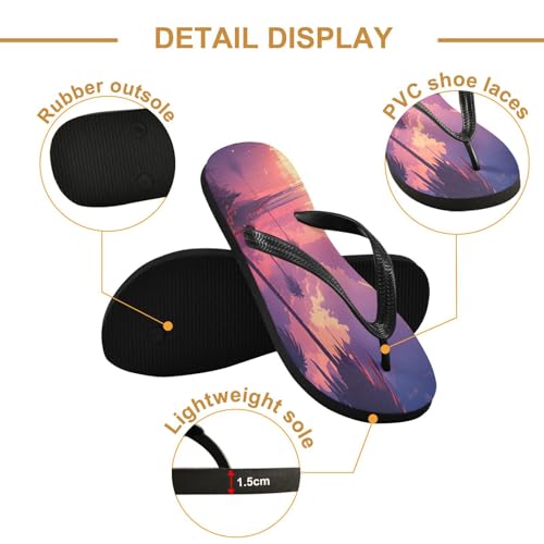STAYTOP Tropical Sunset Scene Flip Flops Sandals of Men's & Women's,Sandals Beach Slippers Shower Slides2