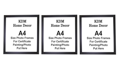 Image of A4 Size Photo Frame For wall hanging set of 3 Black Picture Frame For Home and Office Decoration, Size -8x12 Inches