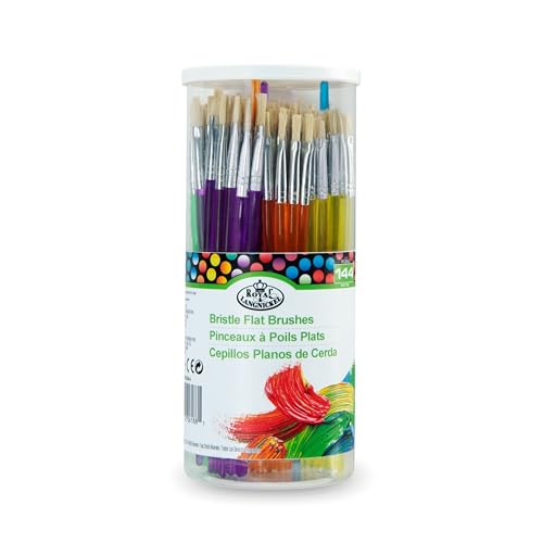Pinceaux plats en soies de porc pour loisirs créatifs et peinture, lot de brosses RCAN-4