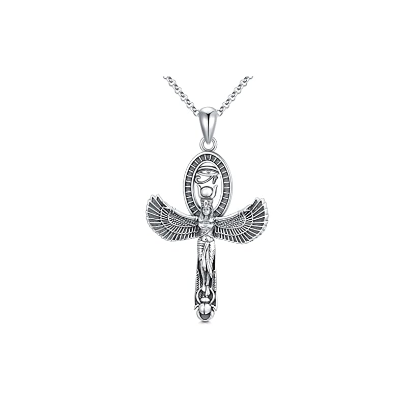 SIMONLY Mother's Day Gifts Goddess Necklace for Women 925 Sterling Silver Goddess Amulet Necklace Ancient Egypt Greek Mythology Jewelry Gifts for Her