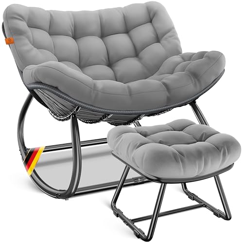 KESSER   Mecedora con reposapiés para interiores