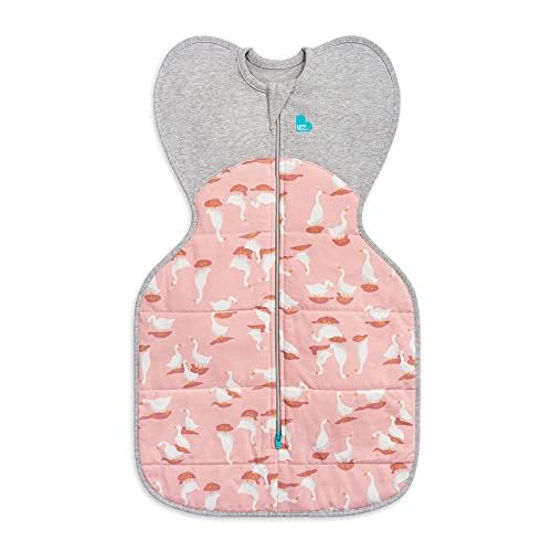 Love To Dream Swaddle Up, Medium 6-8.5 kg, Dusty Pink, Snug Fit Supports Good Sleep Routine, 2.5 Tog Suitable for Cooler Temperature (16-20°C), Machine Washable & Double Zip for Easy Nappy Change