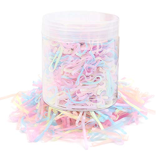 Hair Elastics Kids,2000 piezas Lazos para el cabello de goma elástica, desechables,pequeños y transparentes,sin deslizamiento Bandas de color rubio para niñas Trenzas para el cabello para el cabello