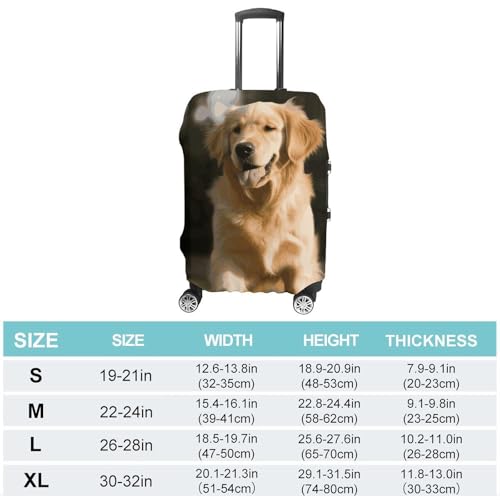 Golden Retriever Dog Printed Luggage Cover Protector, Fits 18-32 Inch Luggage2