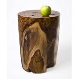 teakholz beistelltisch klein Höhe: ca. 40 cm wohnfreuden Teak-Holz Hocker 40 cm lasiert rund Dekoration Beistelltisch Stamm