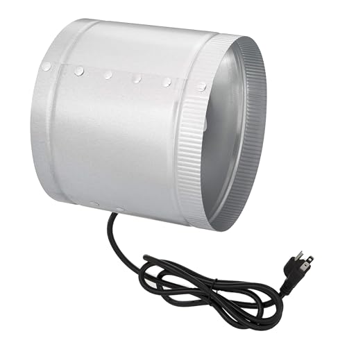 Ventilador extractor inline de 8 pulgadas Simple Deluxe, 420 CFM, para baños, cocinas, áticos y tiendas de cultivo, bajo ruido, color plata