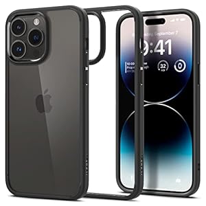Spigen Ultra Hybrid Back Cover Case Compatible with iPhone 14 Pro (TPU + Poly Carbonate | Matte Black)
