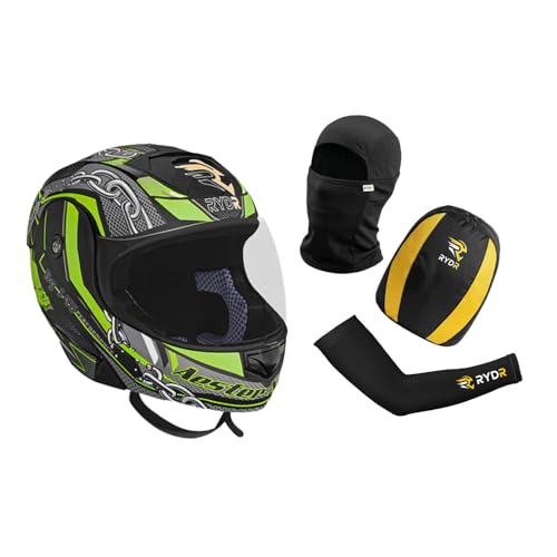 Image of Rydr AC Dx Flip-Up Full Face Motorbike Helmet | | Durable Two-Wheeler Helmet for Men and Women | Comfortable Fit with Air Ventilation for Safe Bike & Scooter Riding