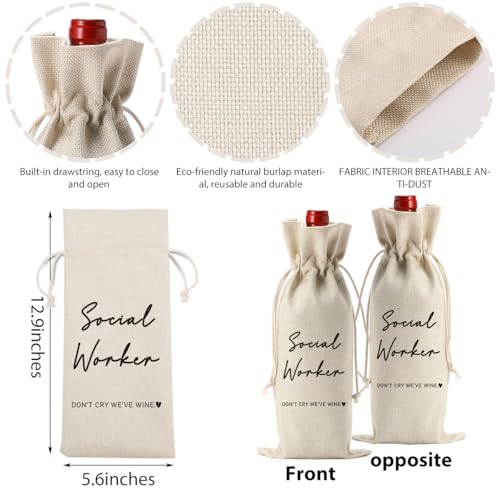 Image of Social Worker Appreciation Gifts for Coworkers Women Social Worker Wine Bag