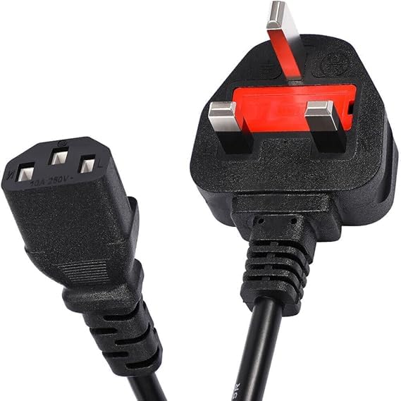 OR 1.5-Meter/ 5-Feet Power Cord, Desktop Power Cable with Pure Copper Wire, Power Cord 3 Pin UK Main Leads Universal AC Power Cord Replacement for PC Computer Printer LED LCD Smart TVs - 1.5m