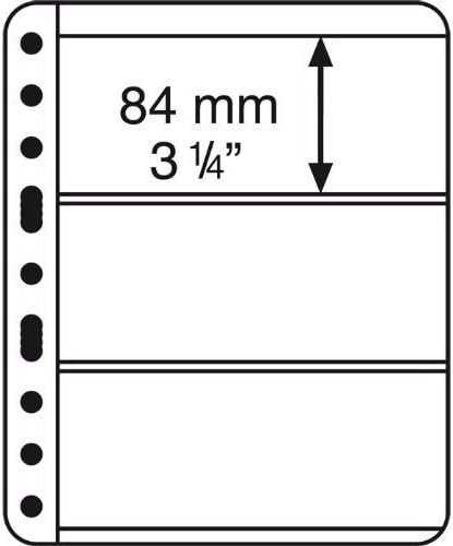5 Heavy Duty Lighthouse Vario Plus 3S Stamp Pages - Black 3 Pocket Pages - 5 Pack