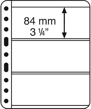 5 Heavy Duty Lighthouse Vario Plus 3S Stamp Pages - Black 3 Pocket Pages - 5 Pack