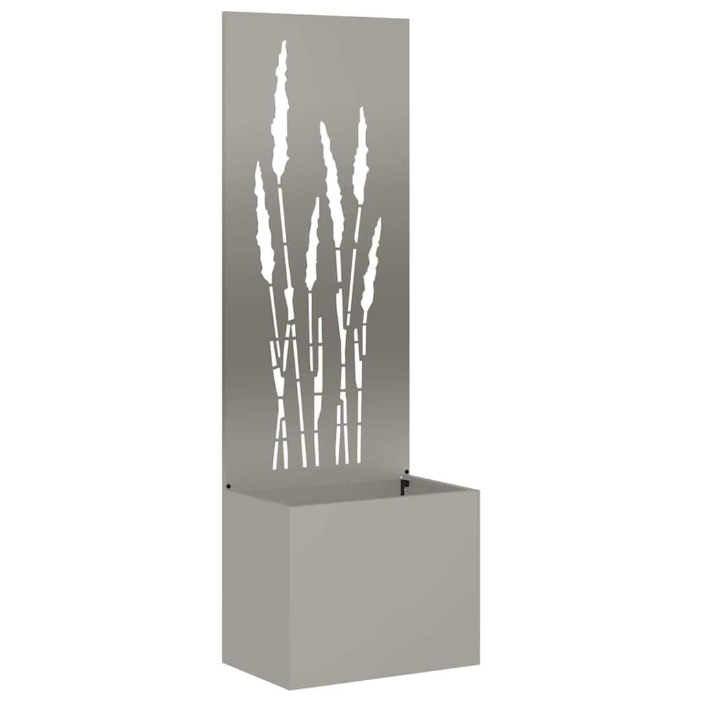 Ogrodowa ochrona przed wzrokiem na płótnie ze stali odpornej na warunki atmosferyczne, 50 x 150 cm o zardzewiałym wyglądzie i dekoracyjnym inkrustowaniu na taras i do ogrodu, matowa