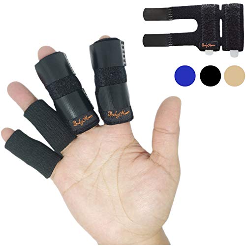 BodyMoves 2 Double sided finger Splints plus 2 sleeves (Midnight Black)