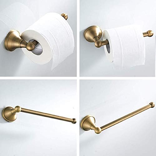 Flybath 2pc Bathroom Accessories Set - Towel Ring and Toilet Roll Holder Antique Brass Wall Mounted, Brushed Bronze