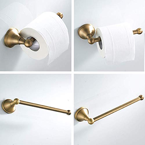 Flybath 2Pc Bathroom Accessories Set - Towel Ring And Toilet Paper Holder Antique Brass Wall Mounted, Brushed Bronze #TOP6