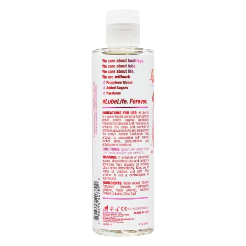 Lube Life Strawberry Flavored Water-Based Lubricant, 8 Fl Oz