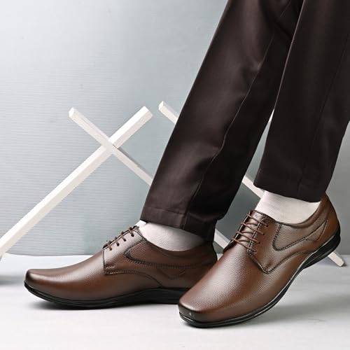 Image of Centrino Formal Shoes for Men | Lightweight Comfortable Office Shoes for Man Stylish | Cushioned Insole Lace-Up Shoes for Men | Durable TPR Sole | Trendy Classic Design Footwear for Men (8117)