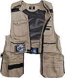 Tiger Trend Men Work Vest Pockets Utility Vest Tool Pockets Pro 4XL (XXXX-L, Khaki)