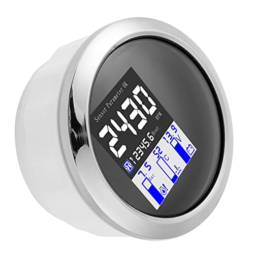 3 Comprehensive Multifunctional Engine Diagnostic Gauge RPM Oil Pressure Water Temperature Voltage Display J1939 Protocol Can Fieldbus Compatible Black (Black)