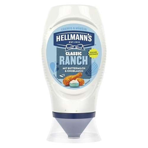 Hellmanns Classic Ranch Sauce cremige und würzige Grillsauce mit Buttermilch und Knoblauch 245 ml