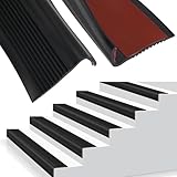 Dnyta PVC Stair Nosing Stair Edge Protector, Anti-slip Strips for Ground Stair Edge Trim, Non-Slip Self Adhesive Stair-edges Protector Suitable for Indoor/Outdoor Stairs (3.3 FT, Black)