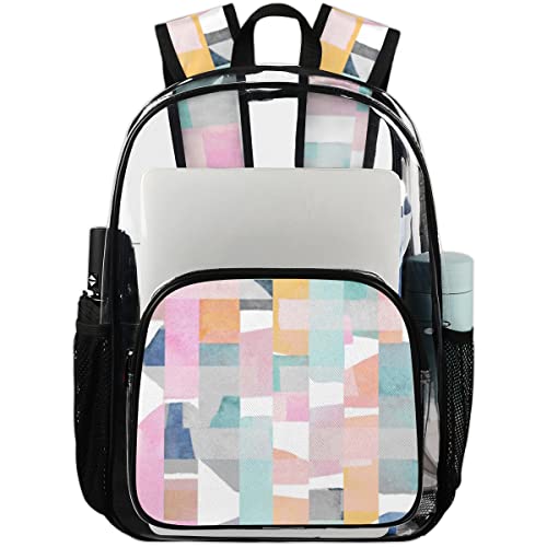 Sac transparent moderne avec sangle colorée en maille pour le travail et le sport