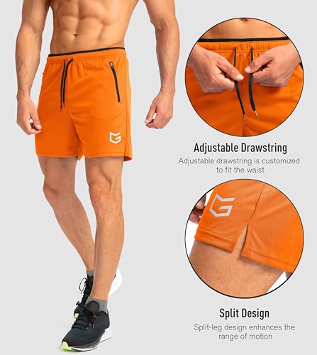 Image of G Gradual Men's Gym Workout Shorts Zipper Pockets 5 inch / 7 inch Quick Dry Breathable Runing Athletic Short for Men