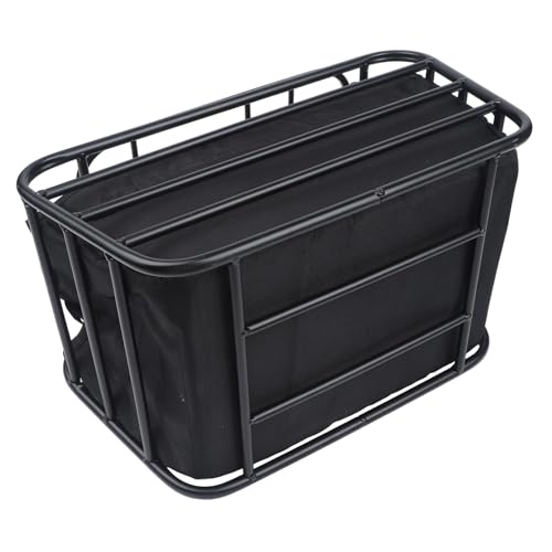 Kivivaka Trasportino elettrico per cani e scooter, con supporto frontale, in acciaio al carbonio, con copertura di sicurezza, capacità 20 kg, nero